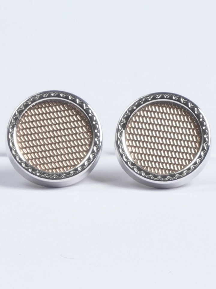 Silver Rounded Designer Cufflink  (CUFFLINK-630)