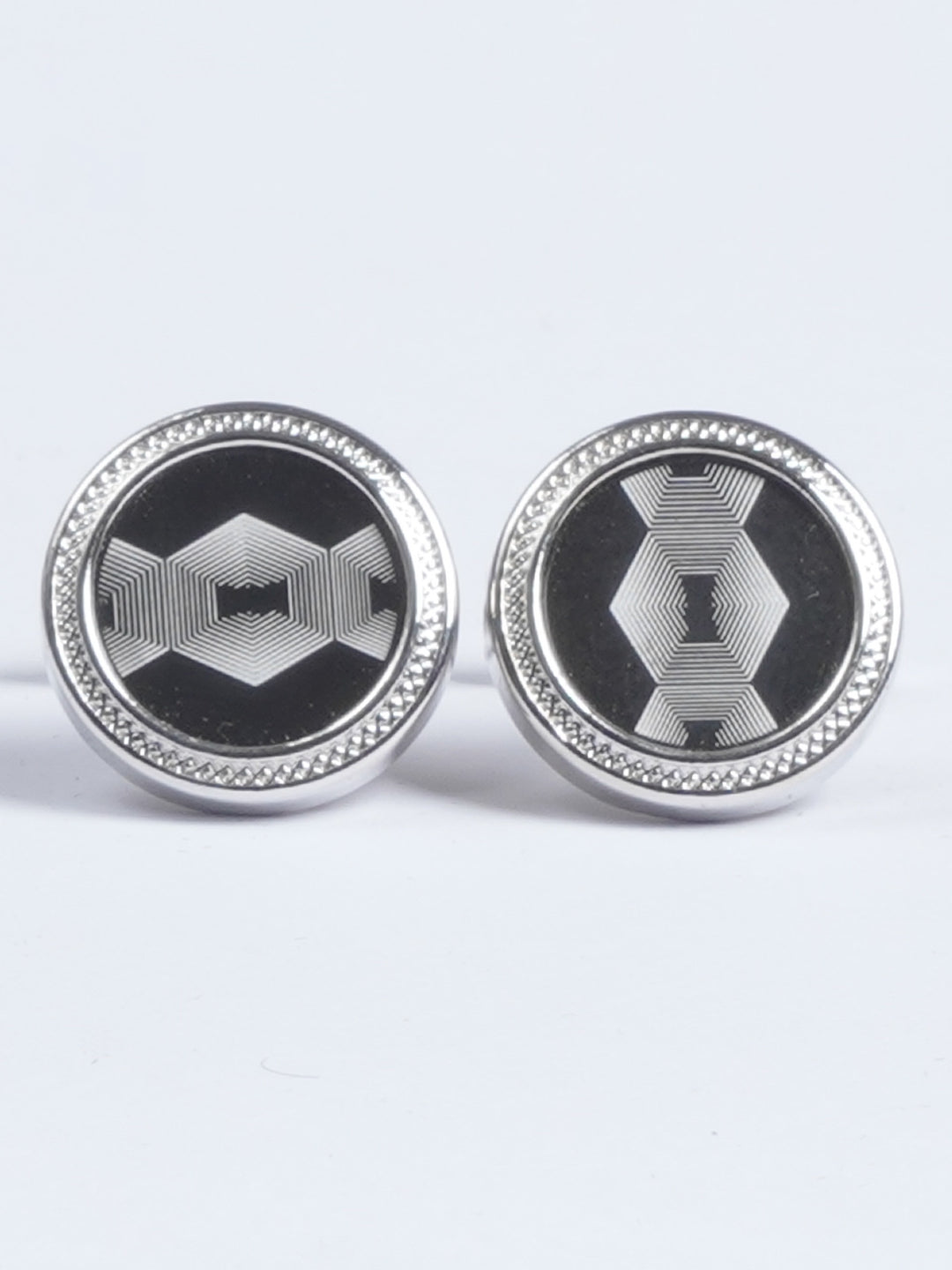 Silver Rounded Designer Cufflink  (CUFFLINK-636)