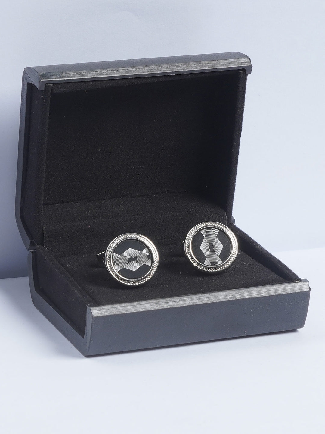 Silver Rounded Designer Cufflink  (CUFFLINK-636)