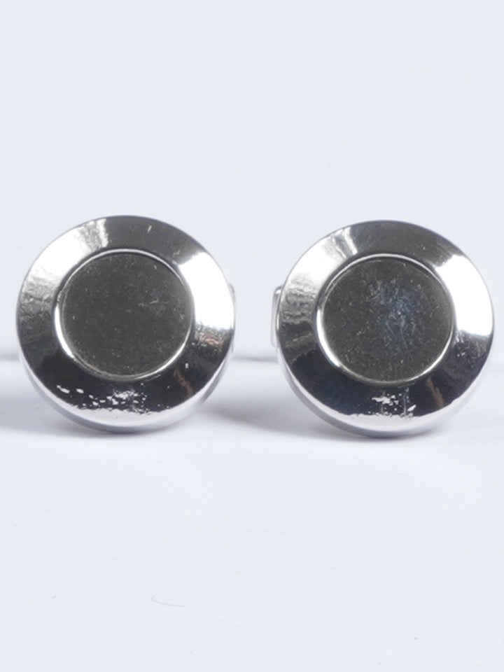 Silver Rounded Designer Cufflink  (CUFFLINK-638)