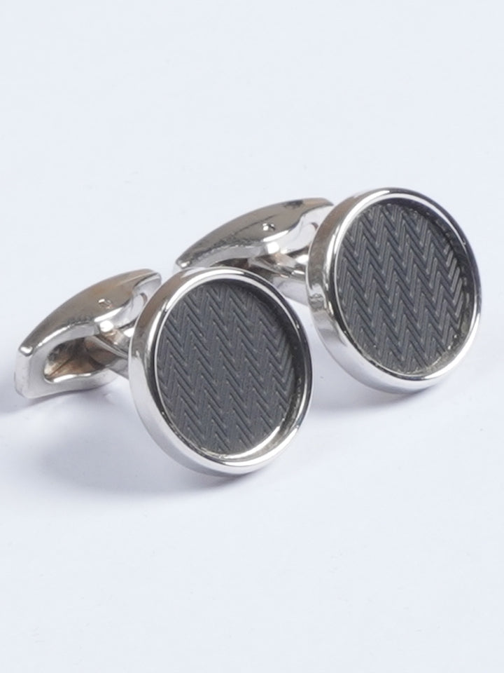 Silver Rounded Designer Cufflink  (CUFFLINK-639)