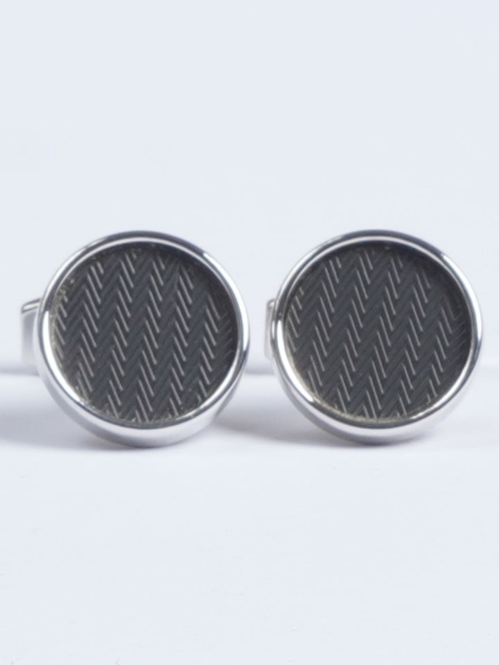 Silver Rounded Designer Cufflink  (CUFFLINK-639)