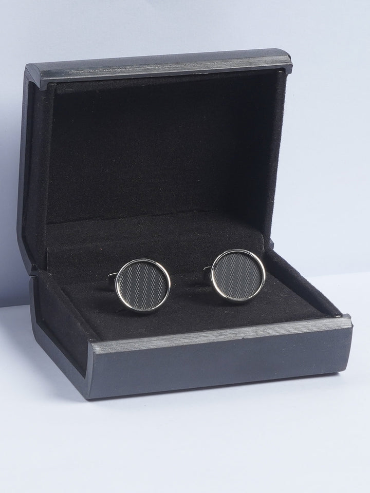 Silver Rounded Designer Cufflink  (CUFFLINK-639)