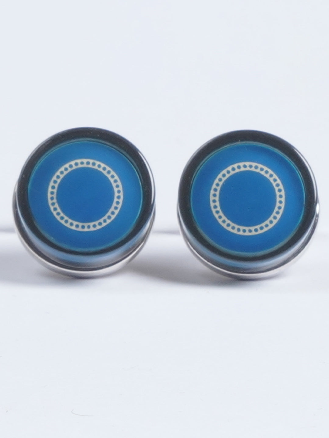 Silver Rounded Contrast Designer Cufflink  (CUFFLINK-641)