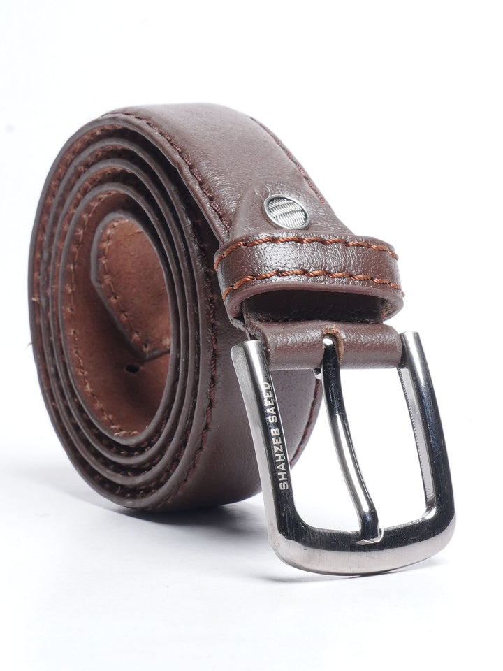 Chocolate Brown Plain Leather Belt (BELT-642)