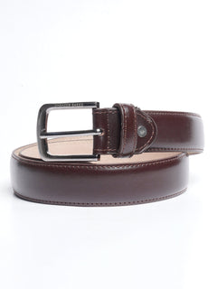 Chocolate Brown Plain Leather Belt (BELT-643)