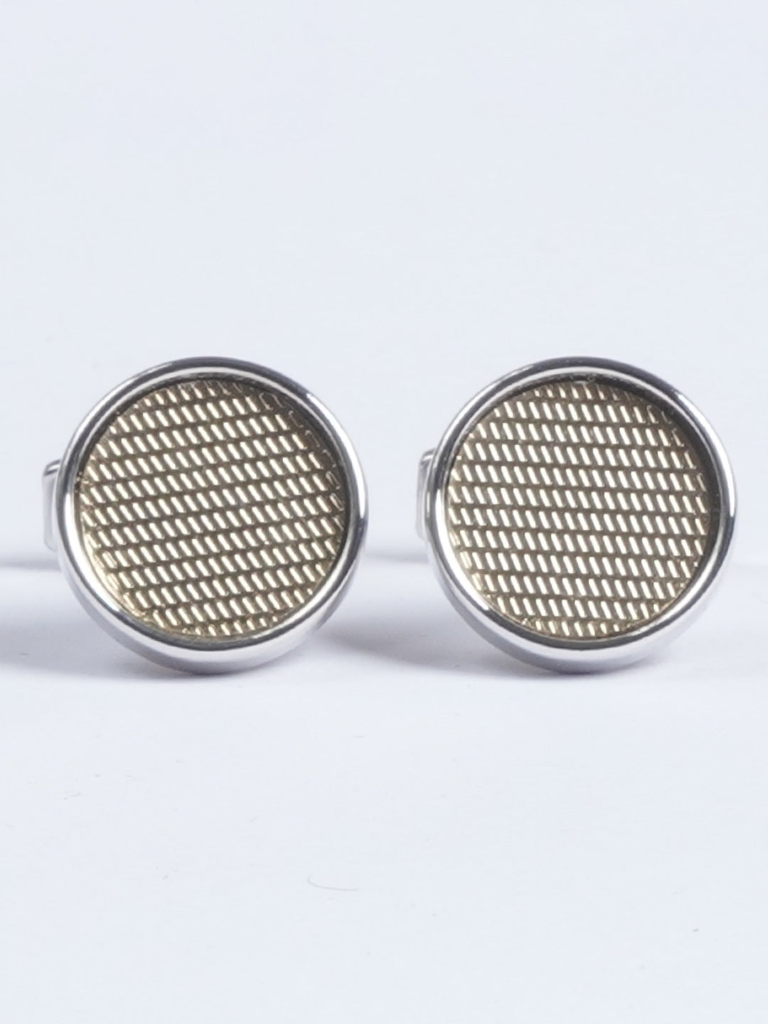 Silver Rounded Contrast Designer Cufflink  (CUFFLINK-643)