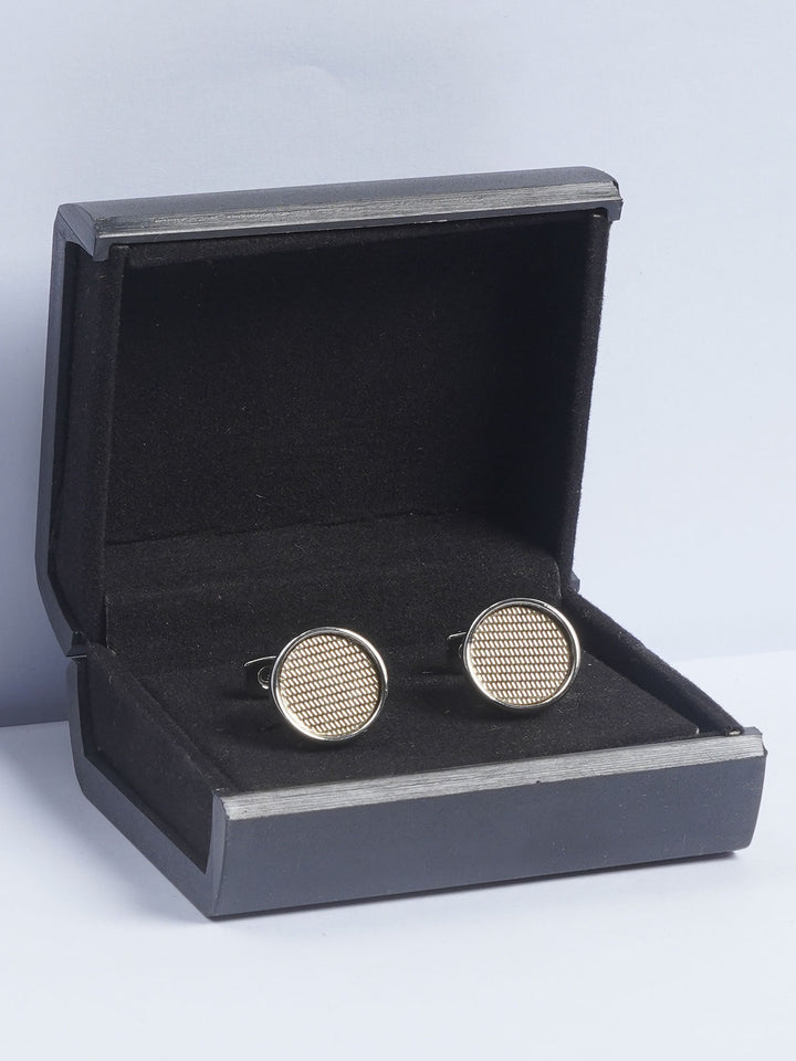 Silver Rounded Contrast Designer Cufflink  (CUFFLINK-643)