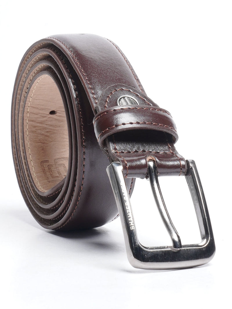 Chocolate Brown Plain Leather Belt (BELT-644)