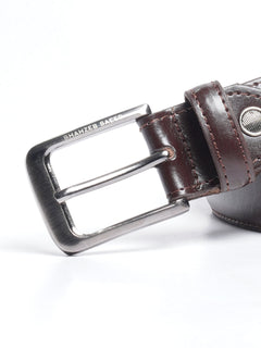 Chocolate Brown Plain Leather Belt (BELT-644)