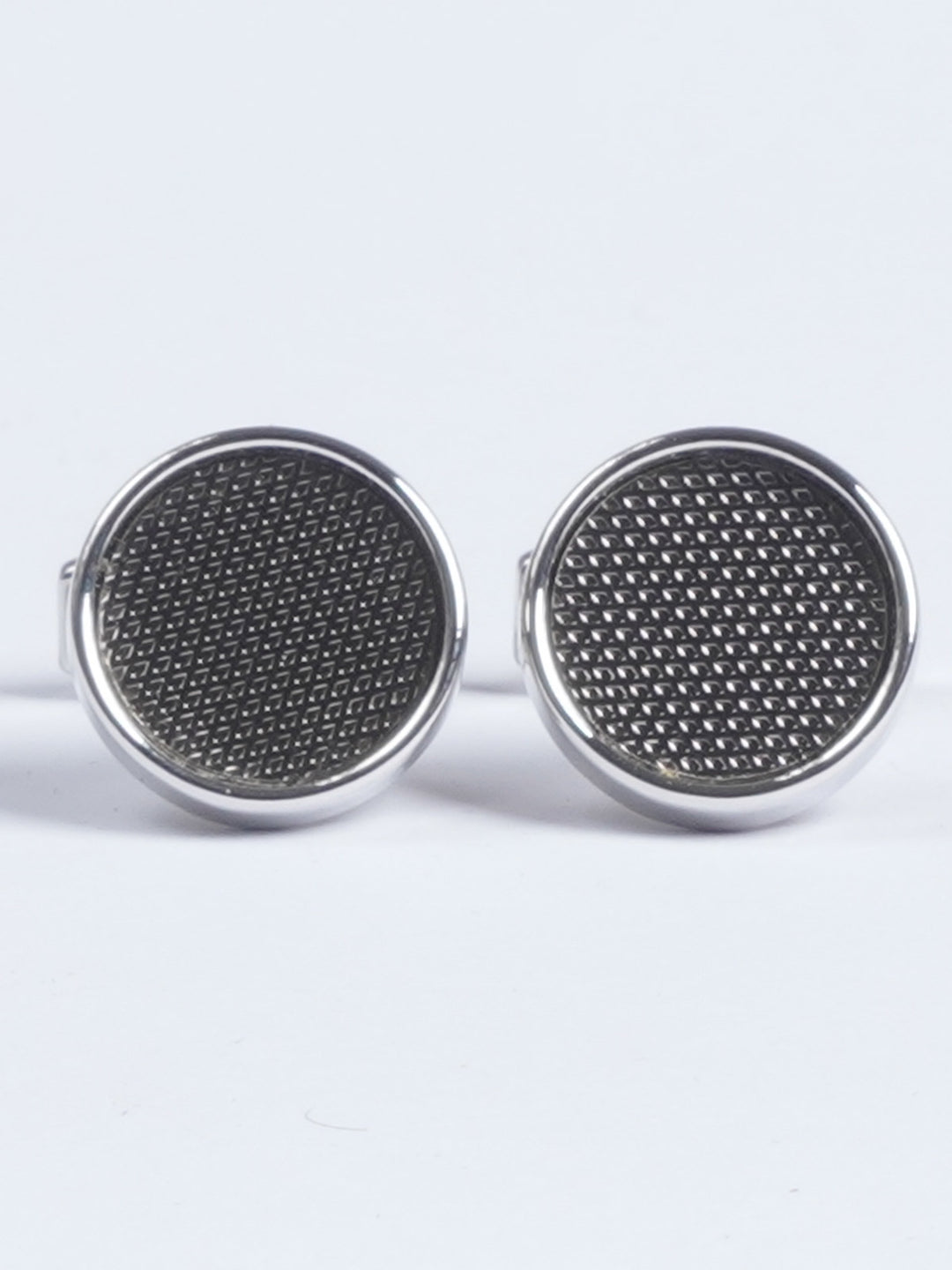 Silver Rounded Contrast Designer Cufflink  (CUFFLINK-646)