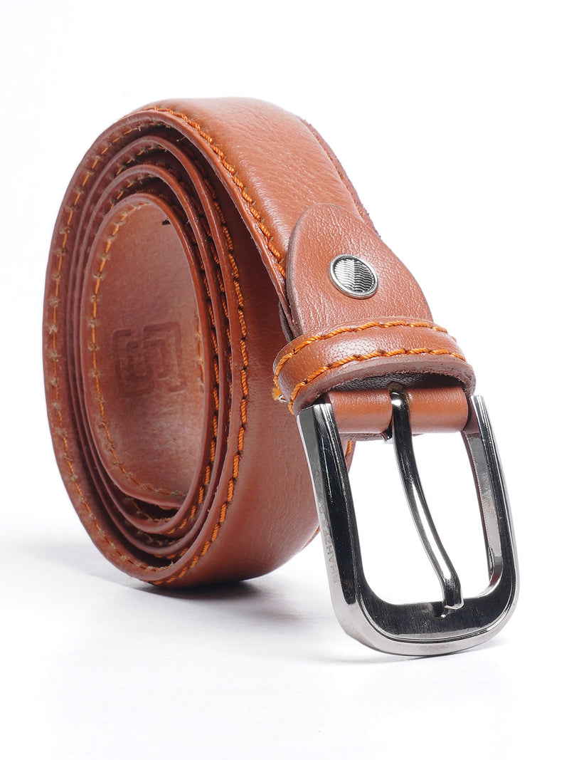 Mid Brown Plain Leather Belt (BELT-647)