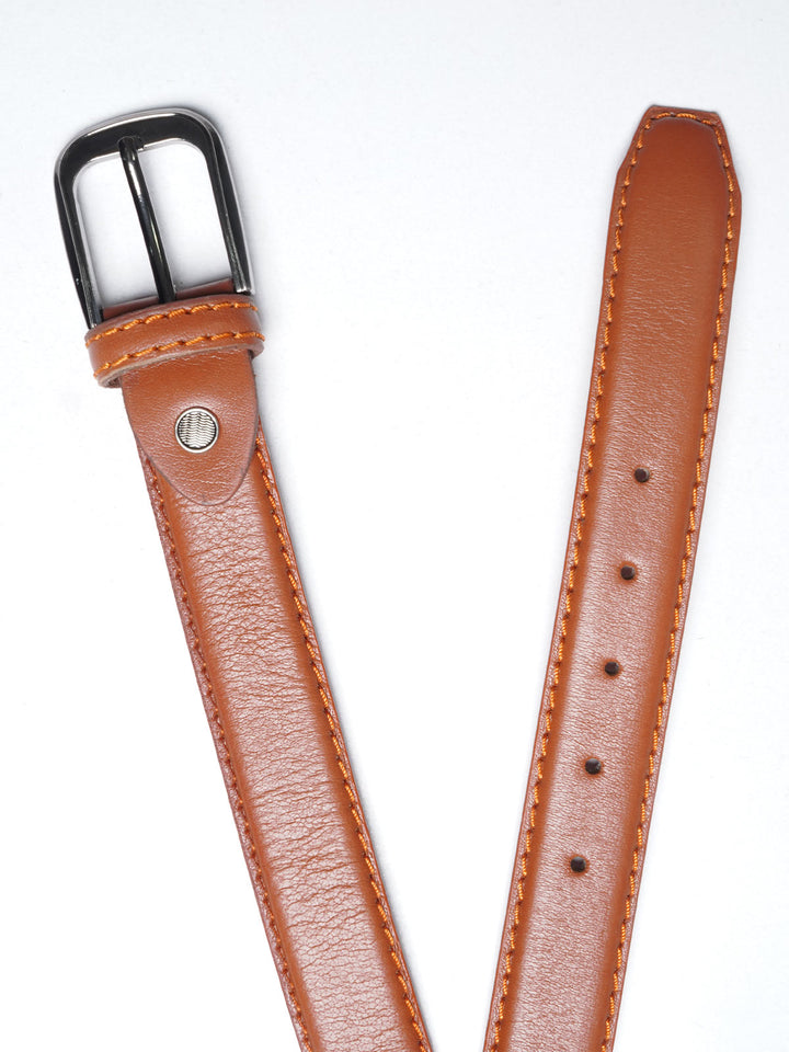 Mid Brown Plain Leather Belt (BELT-647)