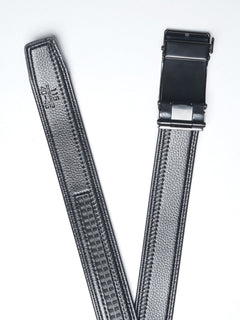 Black Textured Leather Belt (BELT-649)