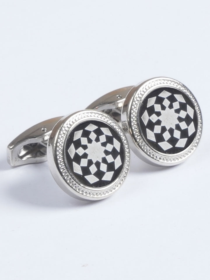 Silver Rounded Designer Cufflink  (CUFFLINK-650)