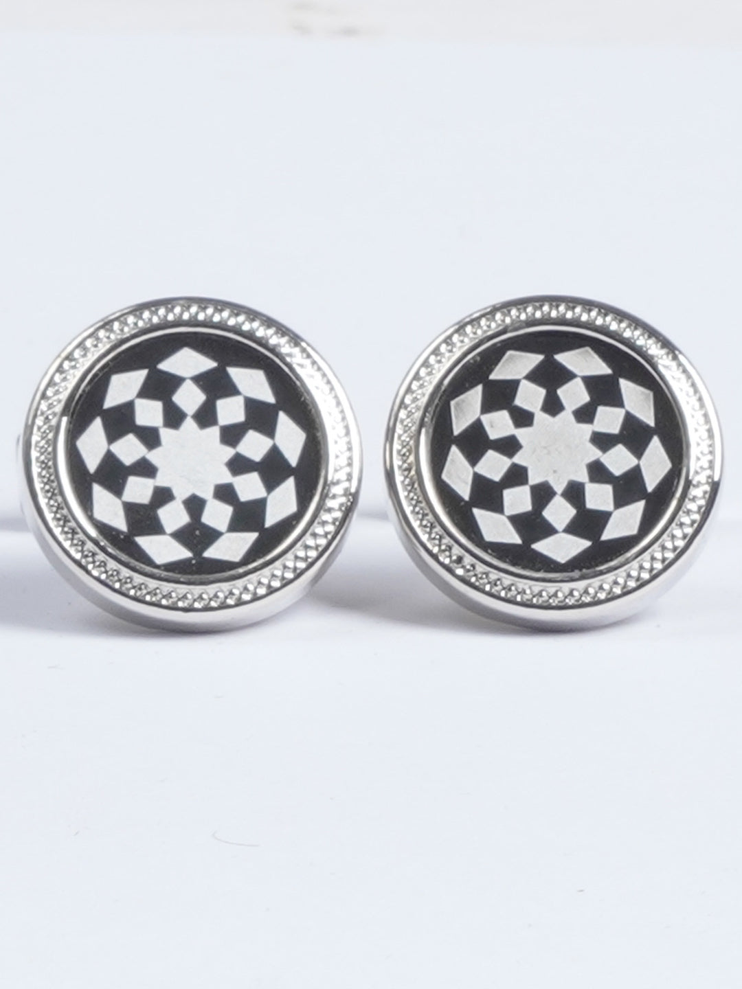 Silver Rounded Designer Cufflink  (CUFFLINK-650)