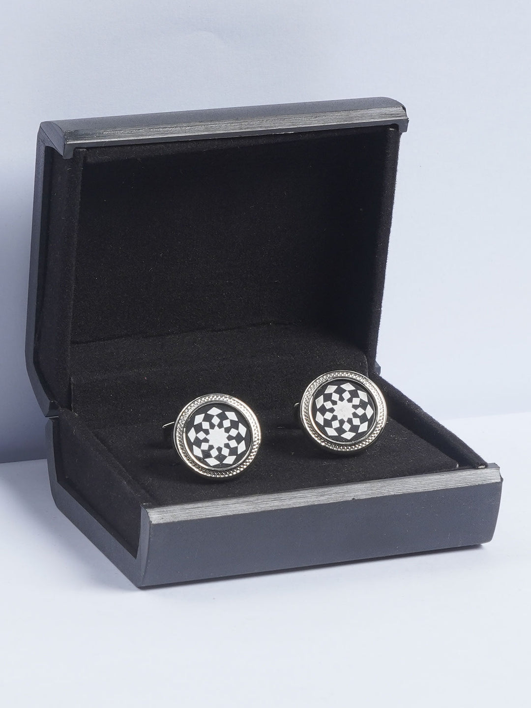 Silver Rounded Designer Cufflink  (CUFFLINK-650)