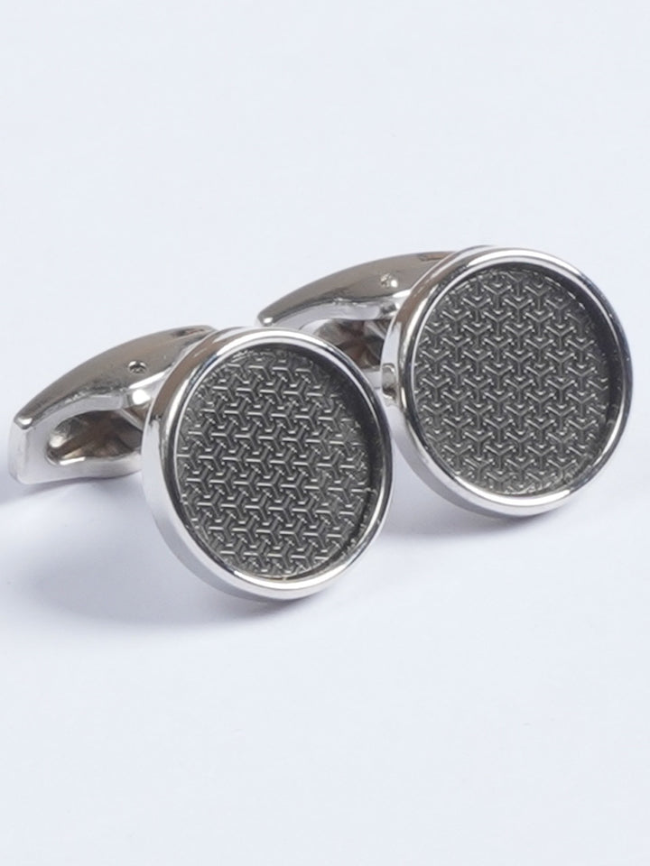 Silver Rounded Designer Cufflink  (CUFFLINK-651)