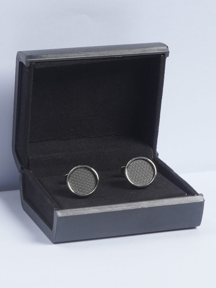 Silver Rounded Designer Cufflink  (CUFFLINK-651)