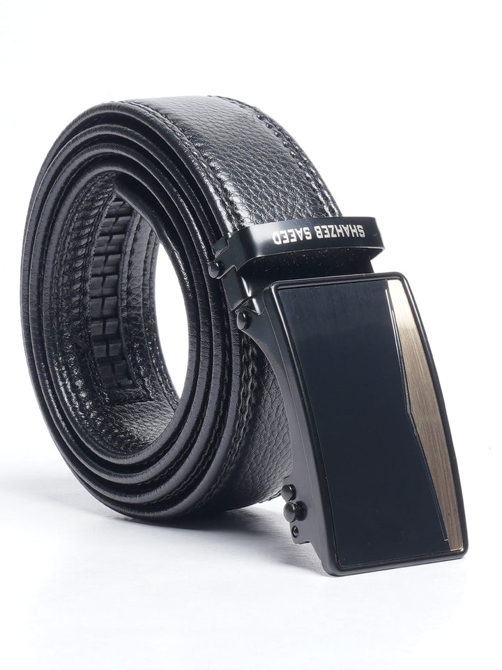 Black Plain Leather Belt (BELT-652)