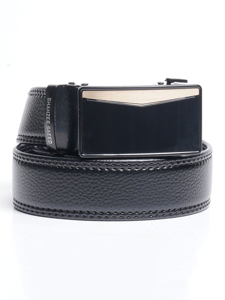 Black Plain Leather Belt (BELT-652)