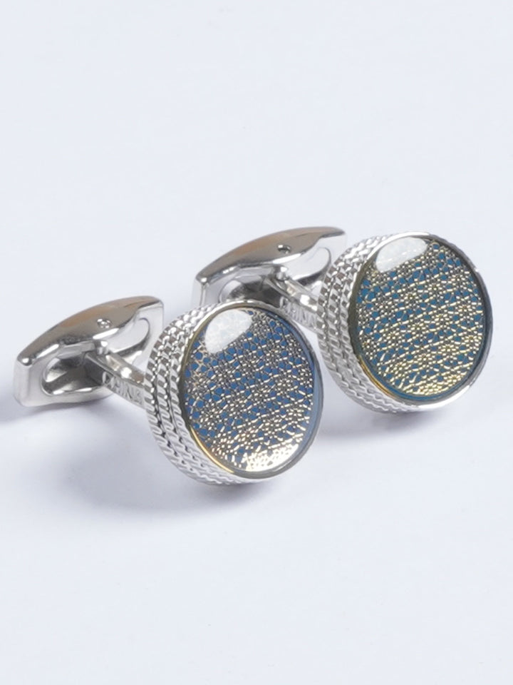 Silver Rounded Designer Cufflink  (CUFFLINK-653)