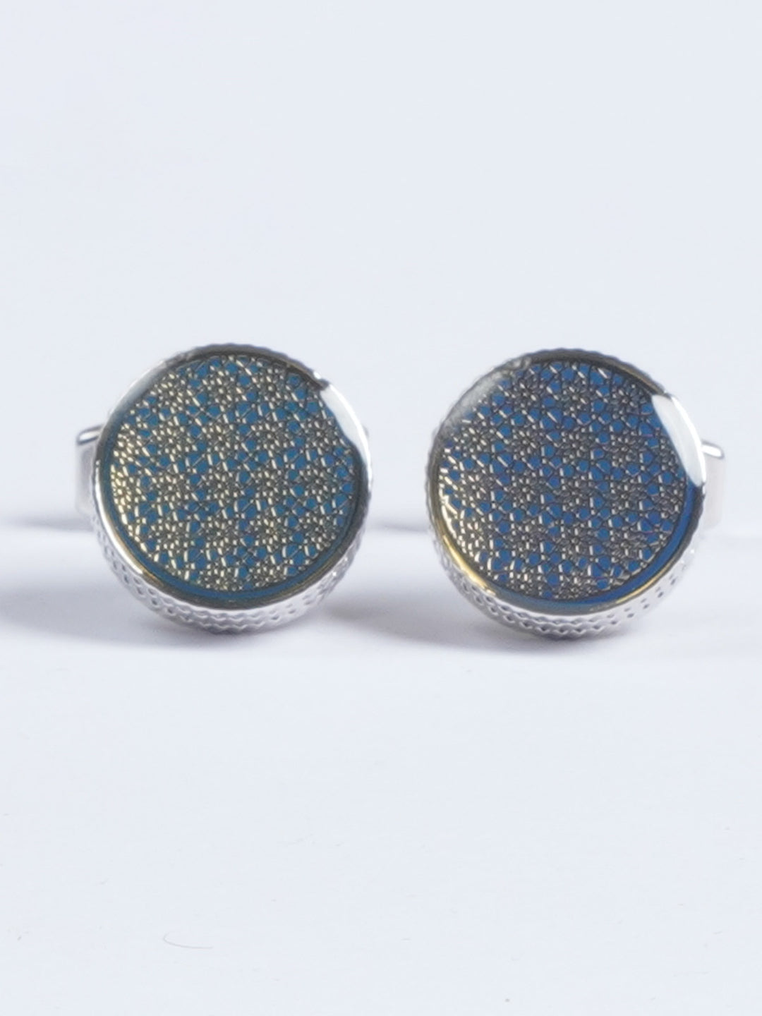 Silver Rounded Designer Cufflink  (CUFFLINK-653)