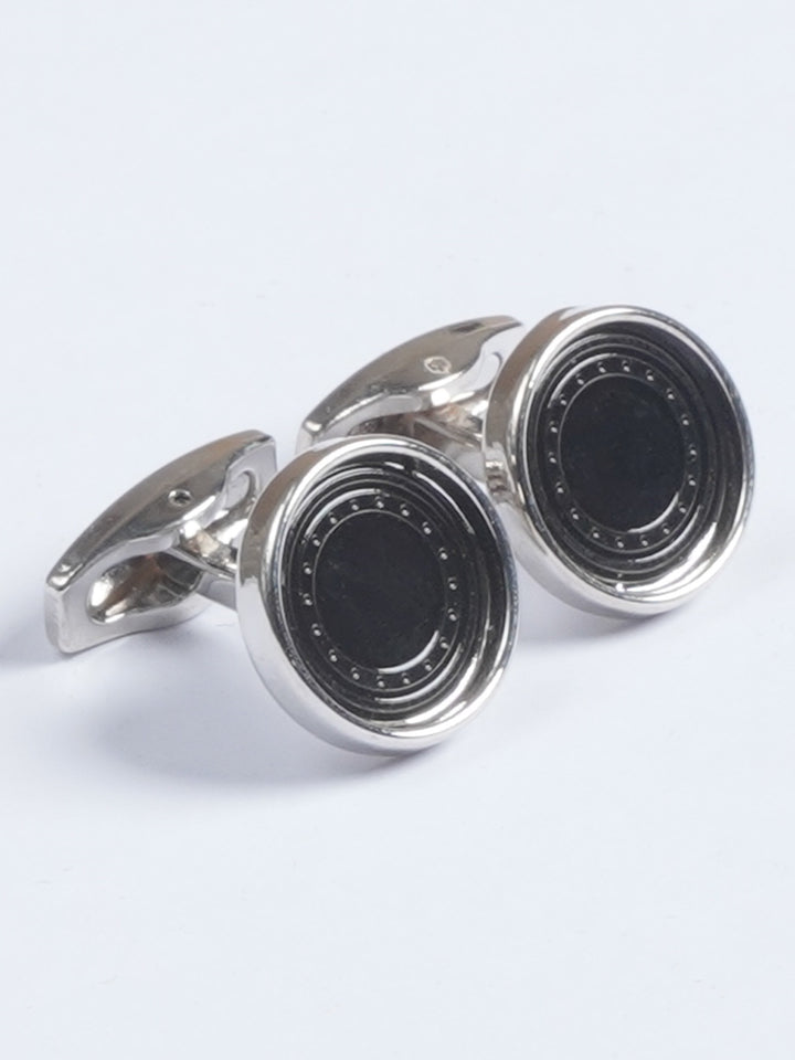 Silver Rounded Contrast Designer Cufflink  (CUFFLINK-659)