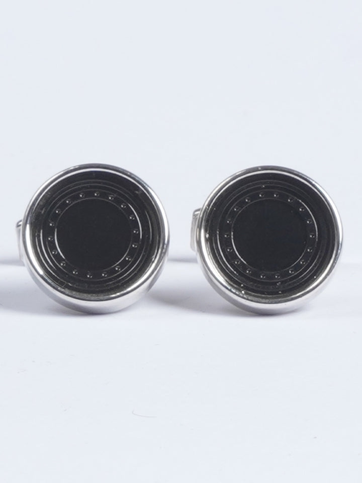 Silver Rounded Contrast Designer Cufflink  (CUFFLINK-659)