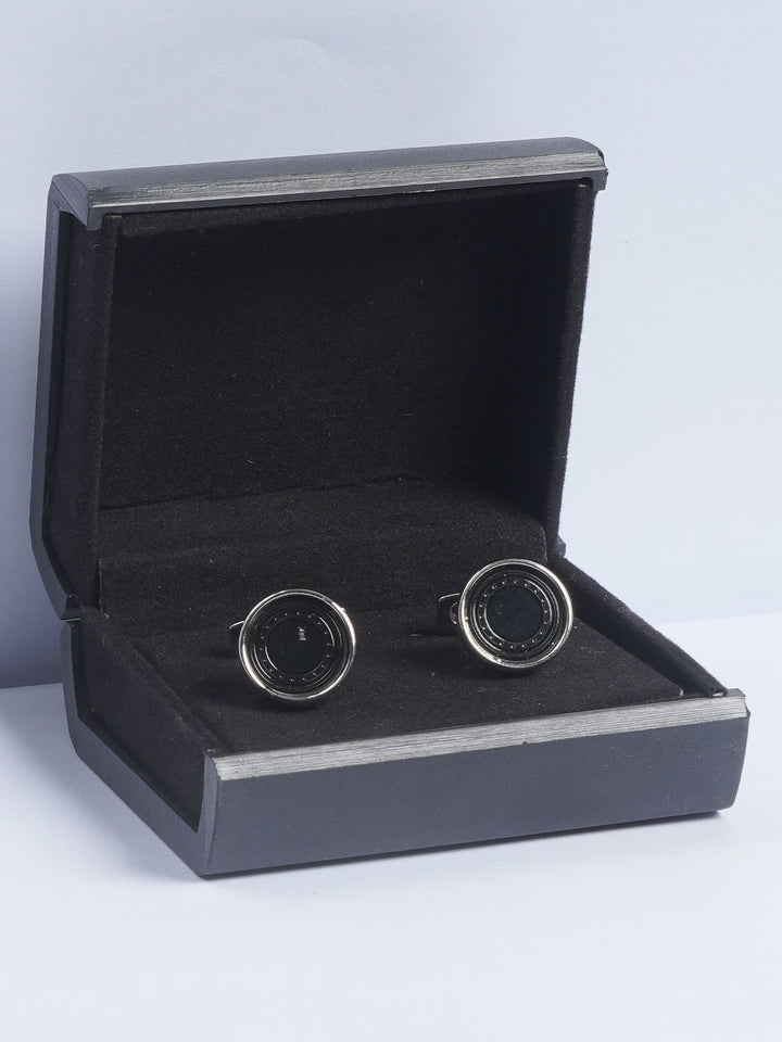 Silver Rounded Contrast Designer Cufflink  (CUFFLINK-659)