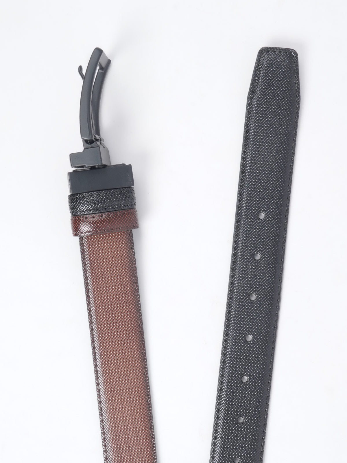 BlackTextured Leather Belt (BELT-659)