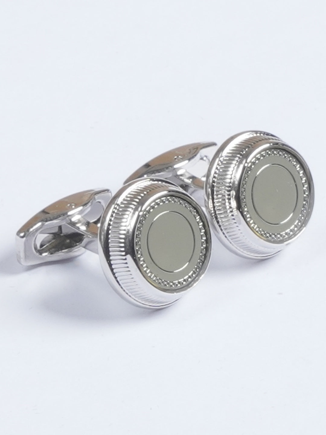 Silver Rounded Contrast Designer Cufflink  (CUFFLINK-660)