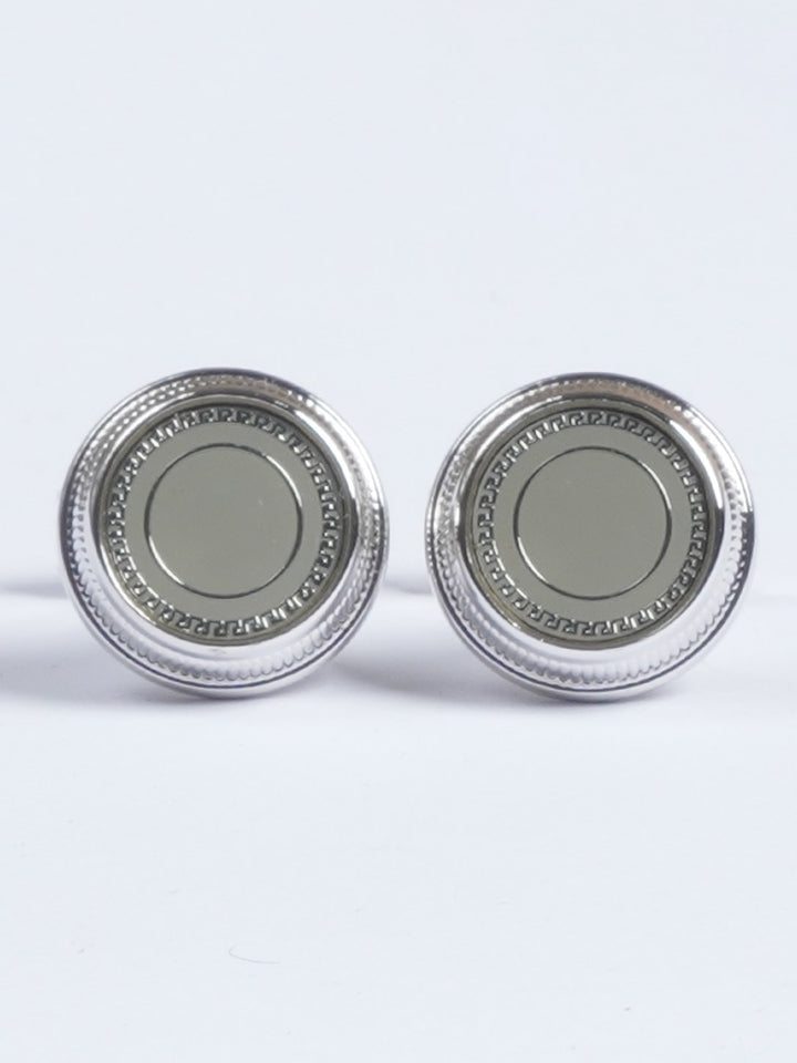 Silver Rounded Contrast Designer Cufflink  (CUFFLINK-660)