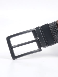 BlackTextured Leather Belt (BELT-660)
