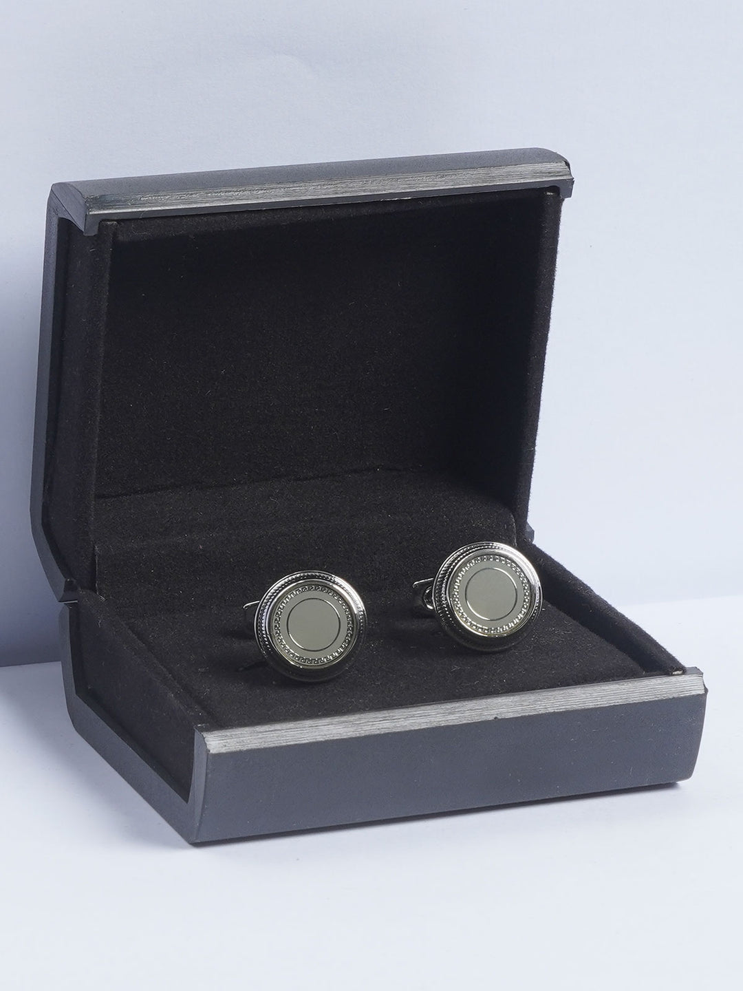 Silver Rounded Contrast Designer Cufflink  (CUFFLINK-660)