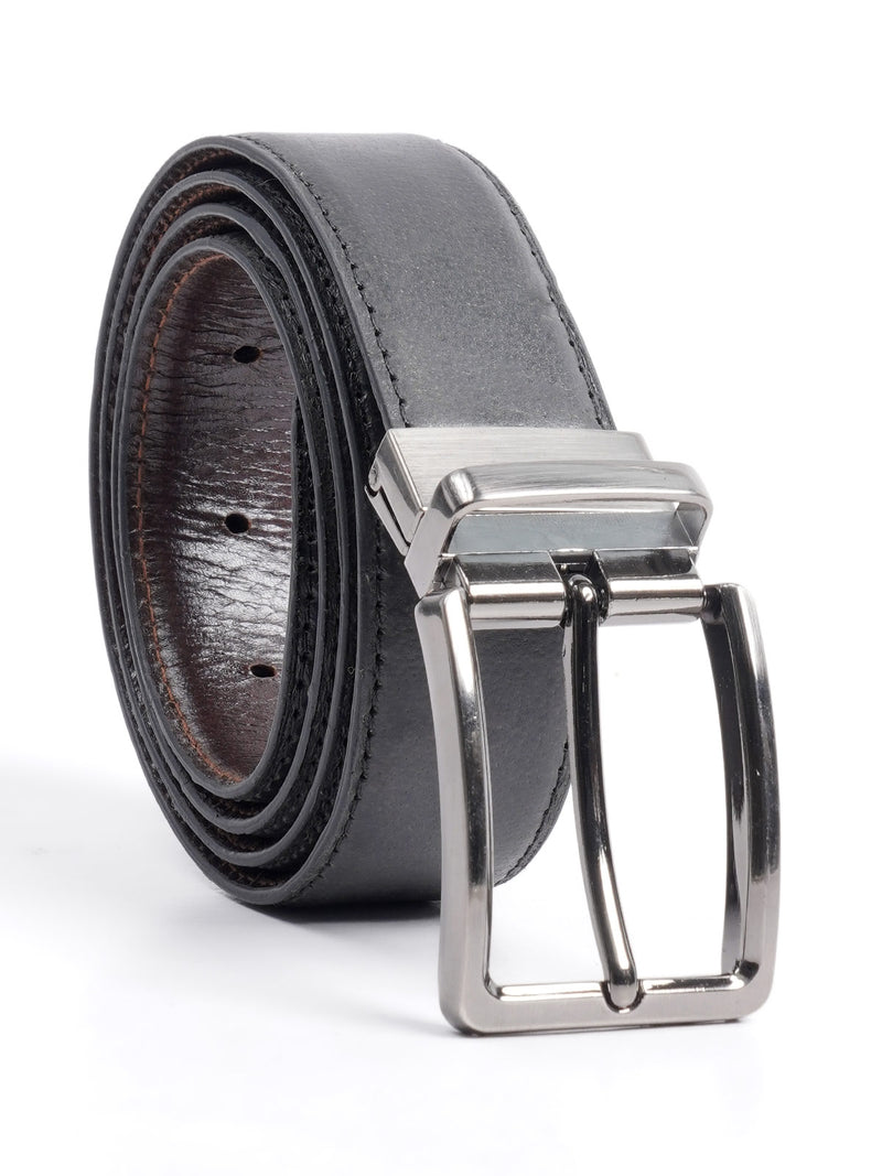 Black & Brown Plain  Leather Belt  (BELT-663)