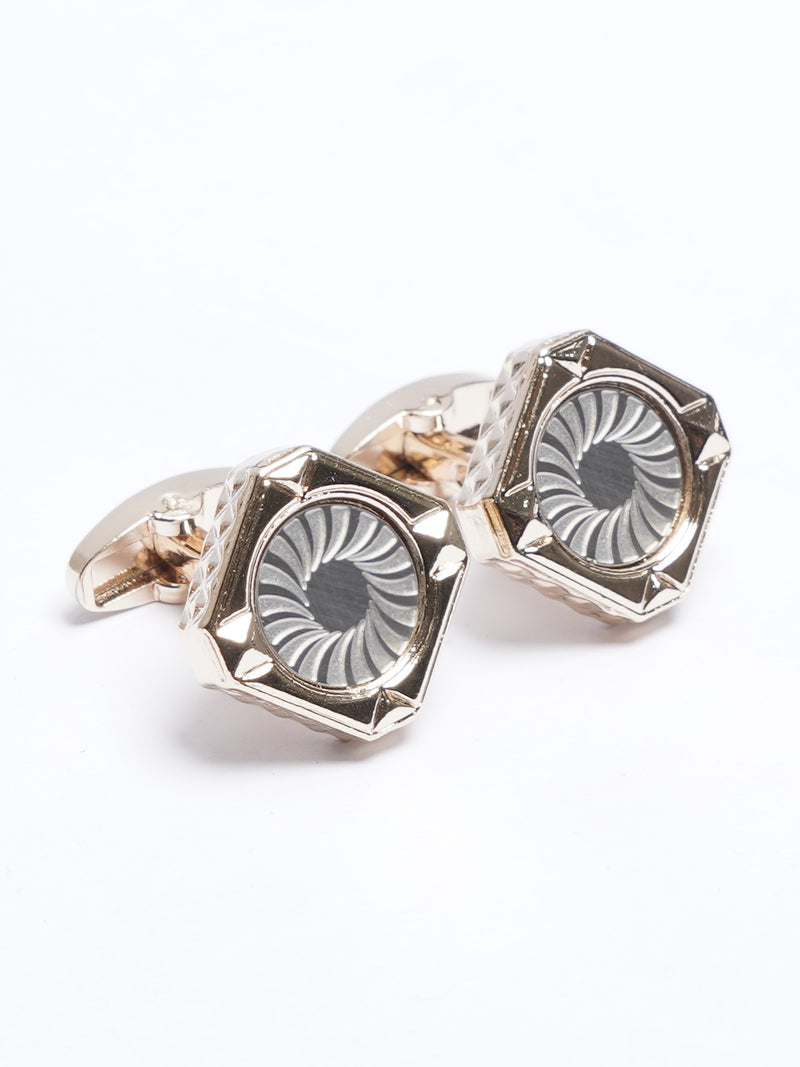 Golden Contrast Designer Cufflink (CUFFLINK-663)