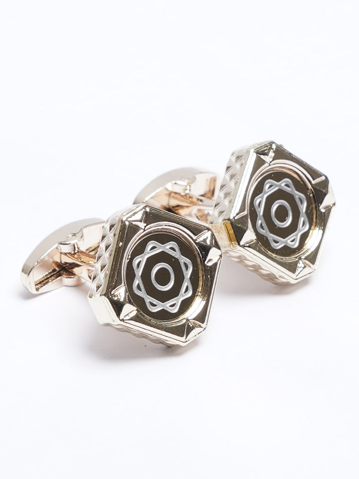 Golden Contrast Designer Cufflink (CUFFLINK-664)