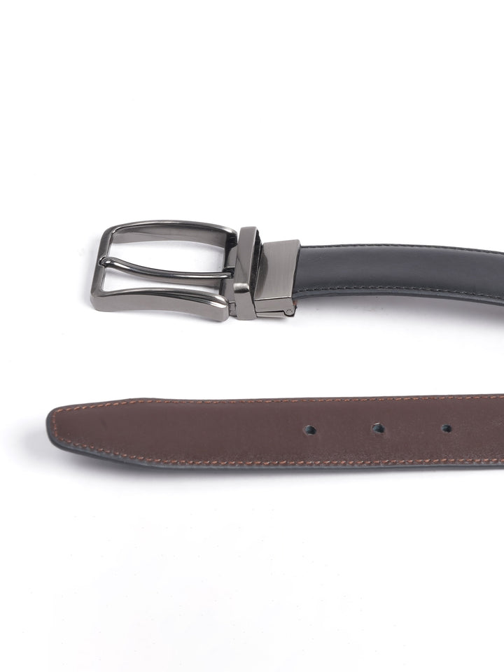 Black & Brown Plain Leather Belt  (BELT-664)