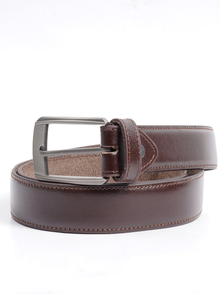 Dark Brown Plain Leather Belt  (BELT-665)