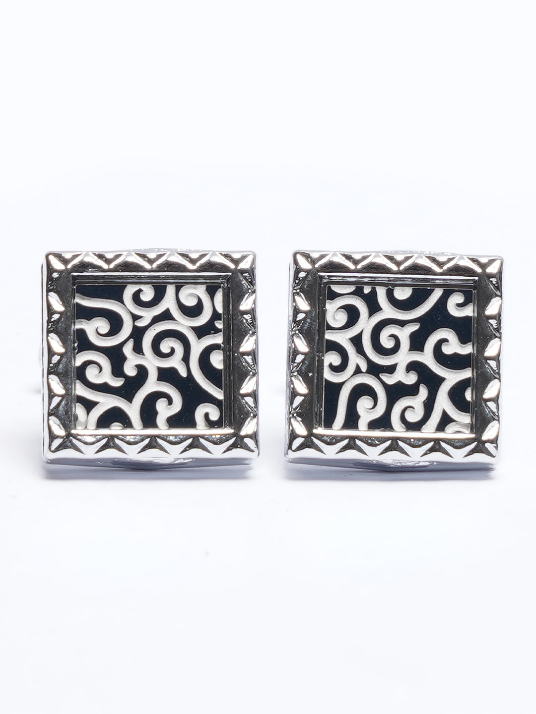 Silver Contrast Designer Cufflink (CUFFLINK-665)