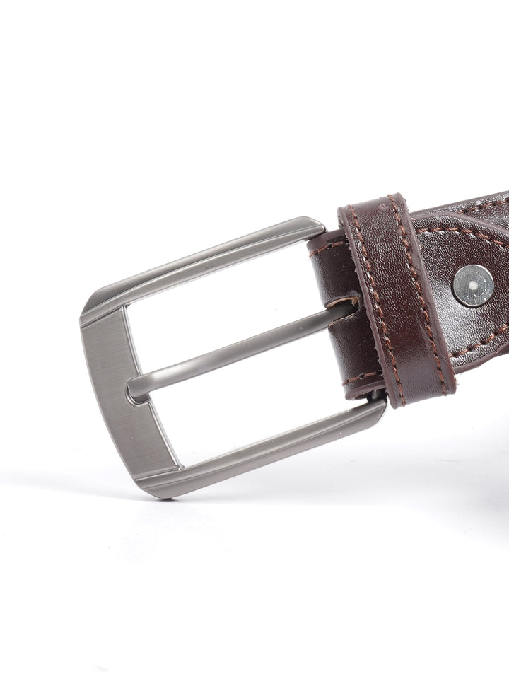 Dark Brown Plain Leather Belt  (BELT-665)