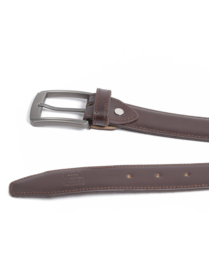 Dark Brown Plain Leather Belt  (BELT-665)