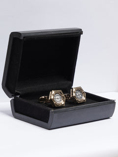 Golden Contrast Designer Cufflink (CUFFLINK-666)