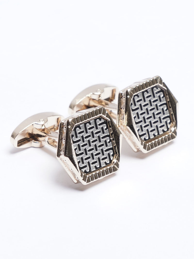 Golden Contrast Designer Cufflink (CUFFLINK-667)