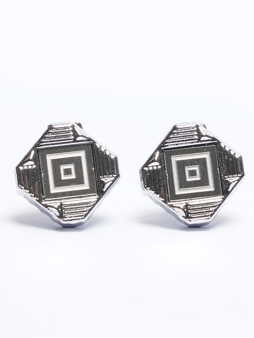 Silver Contrast Designer Cufflink (CUFFLINK-668)