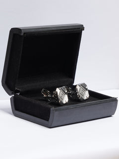 Silver Contrast Designer Cufflink (CUFFLINK-668)