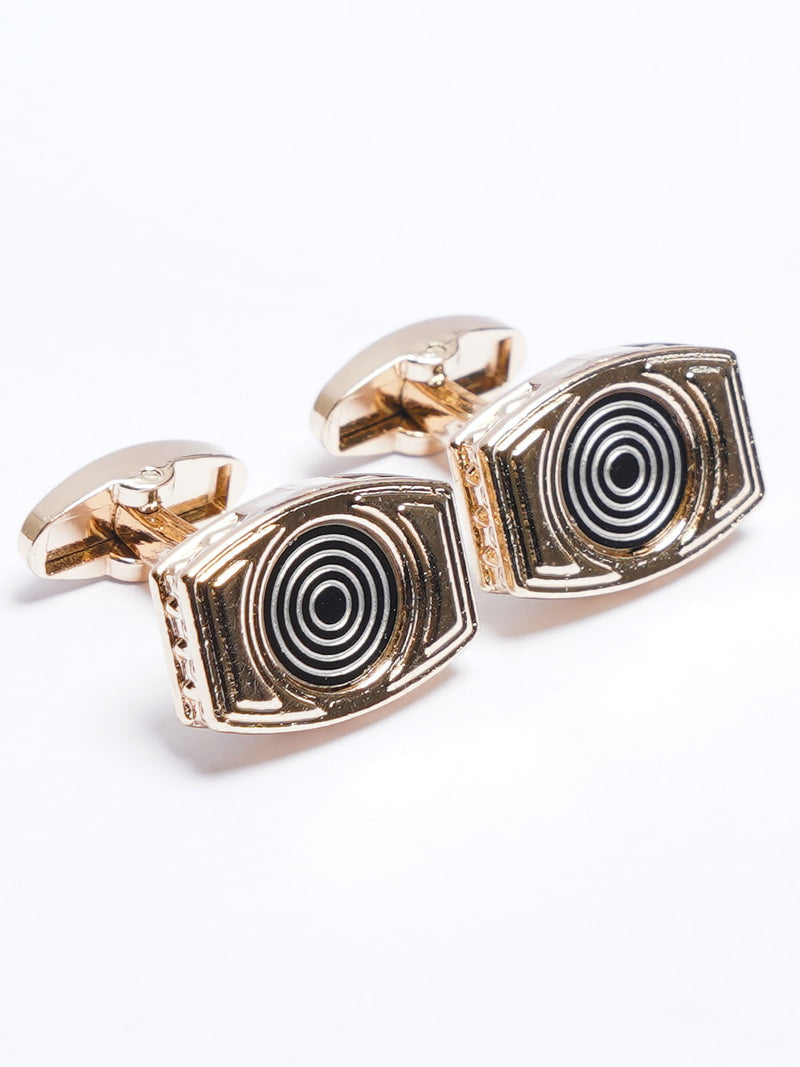 Golden Contrast Designer Cufflink (CUFFLINK-669)