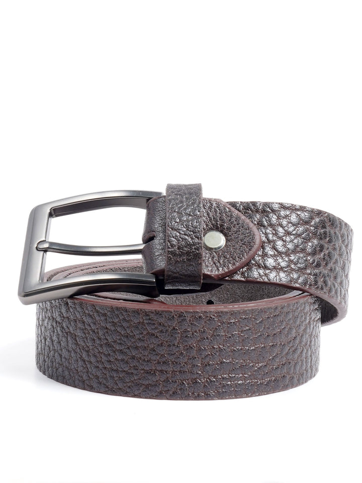 Sepia Brown Textured Leather Belt  (BELT-669)