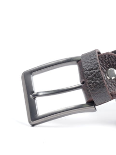 Sepia Brown Textured Leather Belt  (BELT-669)